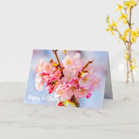 Een bundel Schattige en zoete Sakura-bloemen Kaart (Gele Bloem)