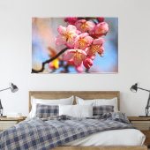 Een bundel sweet Sakura Cherry bloesems in de lent Canvas Afdruk (Insitu (Slaapkamer))