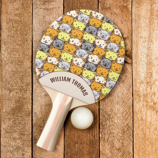 Een bundel van het Patroon van Katten Gepersonalis Tafeltennisbatje