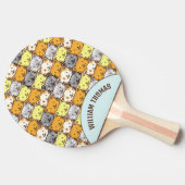 Een bundel van het Patroon van Katten Persoonlijke Tafeltennisbatje (Zijkant)
