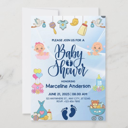 Een bundel van vreugde is op weg! Je bent uitgenod Kaart (Voorkant)