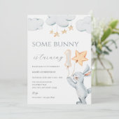 Een Bunny 1st Birthday Party Invitation Kaart (Staand voorkant)