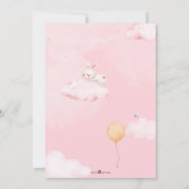Een Bunny Air Ballon Pink Spring Baby shower Kaart (Achterkant)