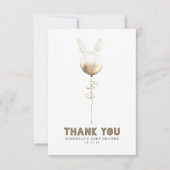 Een Bunny Balloon Baby shower Kleine Dank u Bedankkaart (Voorkant)