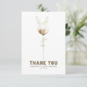 Een Bunny Balloon Baby shower Kleine Dank u Bedankkaart (Staand voorkant)