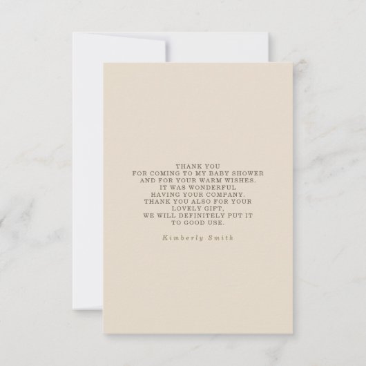 Een Bunny Balloon Baby shower Kleine Dank u Bedankkaart (Achterkant)