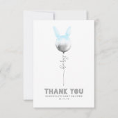Een Bunny Balloon Baby shower Kleine Dank u Bedankkaart (Voorkant)