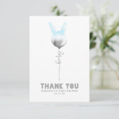 Een Bunny Balloon Baby shower Kleine Dank u Bedankkaart (Staand voorkant)