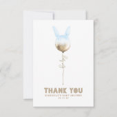 Een Bunny Balloon Baby shower Kleine Dank u Bedankkaart (Voorkant)