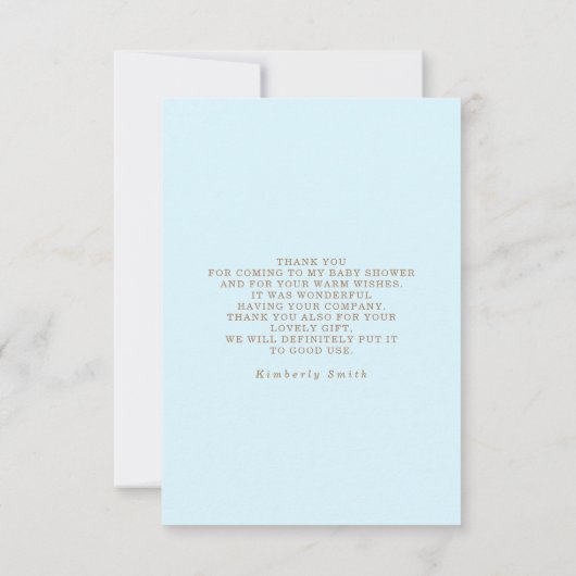 Een Bunny Balloon Baby shower Kleine Dank u Bedankkaart (Achterkant)