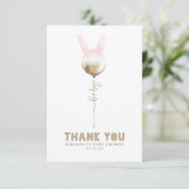 Een Bunny Balloon Baby shower Kleine Dank u Bedankkaart (Staand voorkant)