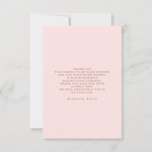 Een Bunny Balloon Baby shower Kleine Dank u Bedankkaart (Achterkant)