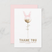 Een Bunny Balloon Baby shower Kleine Dank u Bedankkaart (Voorkant / Achterkant)