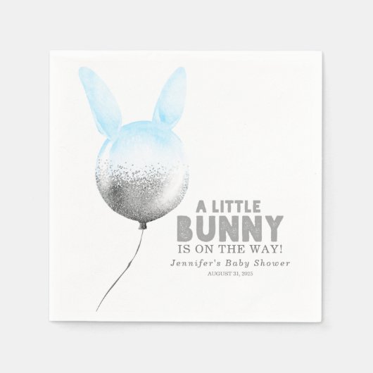 Een Bunny Balloon Baby shower Servet (Voorkant)