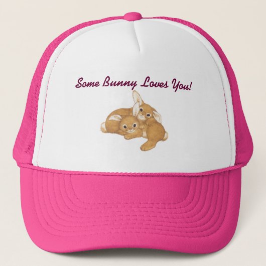 Een Bunny Baseball Hat Trucker Pet (Voorkant)