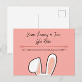 Een Bunny Birthday Kaart (Voorkant / Achterkant)