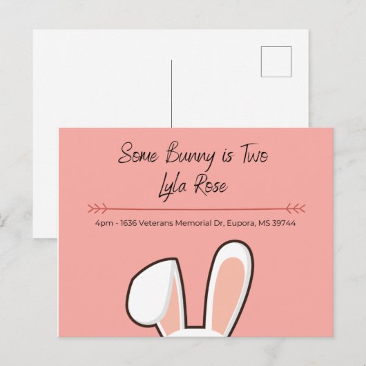 Een Bunny Birthday Kaart (Voorkant / Achterkant)