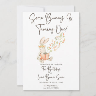Een Bunny Birthday nodigt uit Kaart