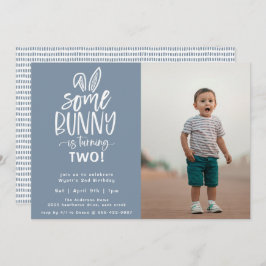 Een Bunny Birthday Party fotouitnodiging Kaart