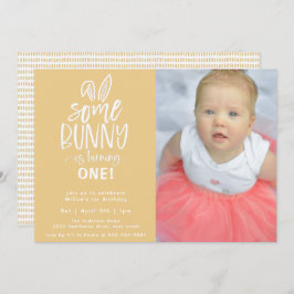 Een Bunny Birthday Party fotouitnodiging Kaart