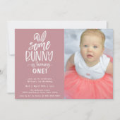 Een Bunny Birthday Party fotouitnodiging Kaart (Voorkant)