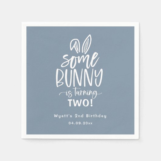 Een Bunny Birthday Party Napkins Servet (Voorkant)