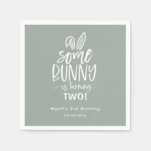 Een Bunny Birthday Party Napkins Servet