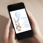 Een Bunny Blue Boy eerste verjaardag Kaart