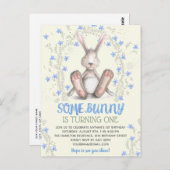 Een Bunny Boys 1st Birthday Party nodigt uit Briefkaart (Voorkant / Achterkant)