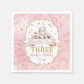 Een Bunny draait drie derde verjaardag Servet (Voorkant)