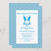 Een Bunny draait er één: eerste verjaardag Kaart (Voorkant / Achterkant)