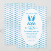 Een Bunny draait er één: eerste verjaardag Kaart (Voorkant / Achterkant)