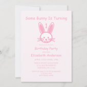 Een Bunny draait er één: eerste verjaardag Kaart (Voorkant)