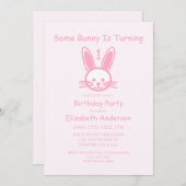 Een Bunny draait er één: eerste verjaardag Kaart (Voorkant / Achterkant)