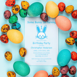 Een Bunny draait er één: eerste verjaardag Kaart