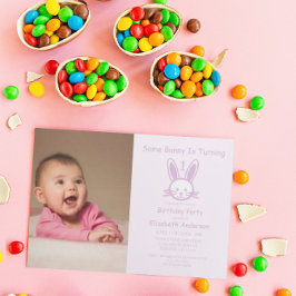 Een Bunny draait er één: eerste verjaardag Kaart