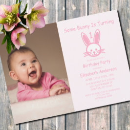 Een Bunny draait er één: eerste verjaardag Kaart