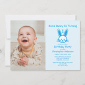 Een Bunny draait er één: eerste verjaardag Kaart (Voorkant)