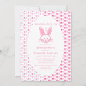 Een Bunny draait er één: eerste verjaardag Kaart (Voorkant)