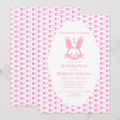 Een Bunny draait er één: eerste verjaardag Kaart (Voorkant / Achterkant)