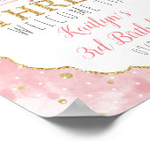 Een Bunny draait om drie 3e verjaardag Poster (Hoek)