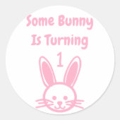 Een Bunny draait om een dag Ronde Sticker (Voorkant)