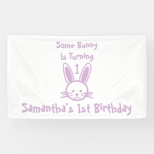 Een Bunny draait om een dag Spandoek (Horizontaal)