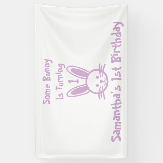 Een Bunny draait om een dag Spandoek (Verticaal)