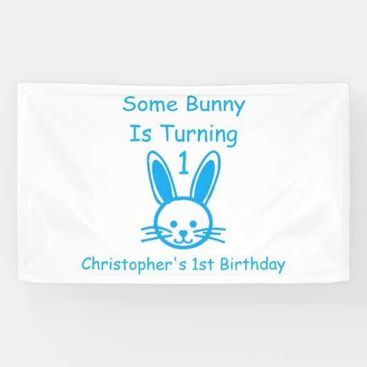 Een Bunny draait om een dag Spandoek (Horizontaal)