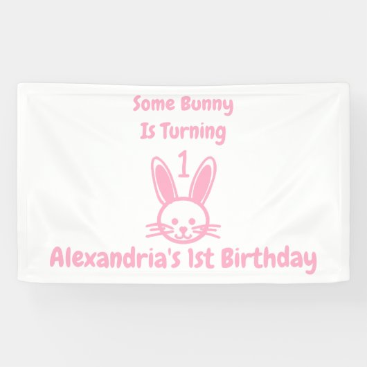 Een Bunny draait om een dag Spandoek (Horizontaal)