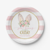 Een Bunny draait ONE (Bunny Ears) CUSTOM Papieren Bordje (Voorkant)