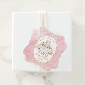 Een Bunny draait twee 2e verjaardag Bedankjes Labels (In situ)