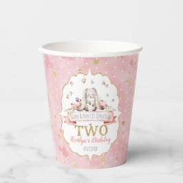 Een Bunny draait twee 2e verjaardag Papieren Bekers