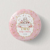 Een Bunny draait twee 2e verjaardag Ronde Button 3,2 Cm (Voorkant)
